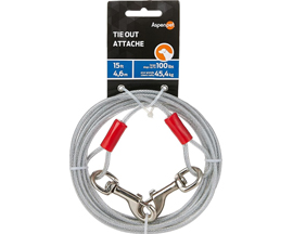 Dog Tie Out Cable - Heavy Duty 15 Large