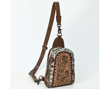 Western Leather Crossbody Sling Bag
