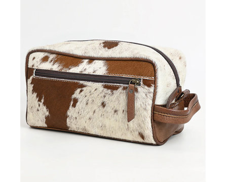 Western Leather Toiletry Bag - Brown