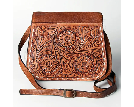 American Darling Genuine Tooled Leather Crossbody Bag