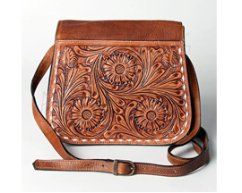 American Darling Genuine Tooled Leather Crossbody Bag