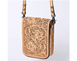 Genuine Western Leather Purse/Cell Holder - Natural