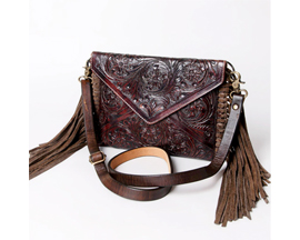 American Darling Genuine Leather Western Clutch with Fringe
