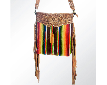 Genuine Leather and Saddle Blanket Handbag