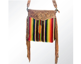 Genuine Leather and Saddle Blanket Handbag
