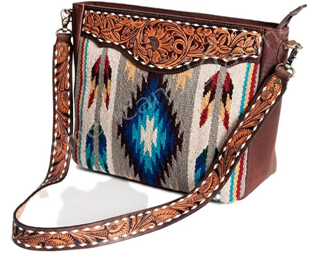 American Darling Leather and Saddle Blanket Western Crossbody Bag at Smith and Edwards