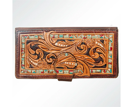Hand-Tooled Leather Western Wallet 