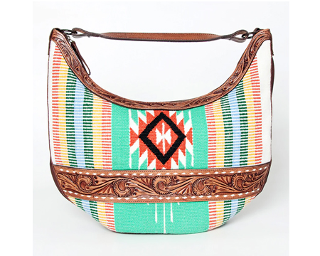 Genuine Leather Saddle Blanket Hobo Bag
