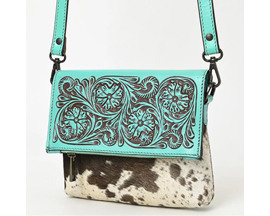American Darling Hair-On Leather Hand-Tooled Crossbody Bag