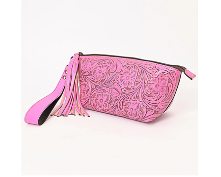 American Darling Western Leather Wristlet - Pink