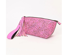 American Darling Western Leather Wristlet - Pink