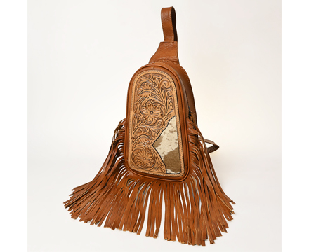 American Darling Western Leather Sling Bag with Fringe