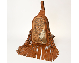 American Darling Western Leather Sling Bag with Fringe
