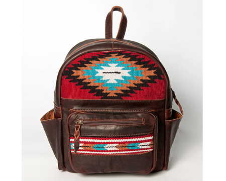 Western Leather and Saddle Blanket Backpack