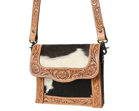 Hair-On Genuine Leather Messenger Bag