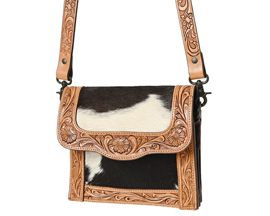 Hair-On Genuine Leather Messenger Bag
