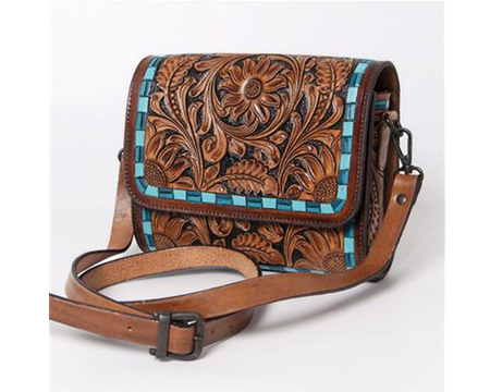 American Darling Genuine Hand Tooled Leather Crossbody Bag