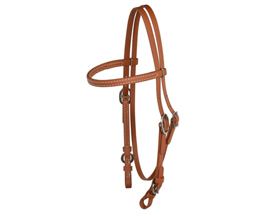 Berlin Custom Leather® Beta Browband Buckle Cheek Headstall - BE102 - Brown
