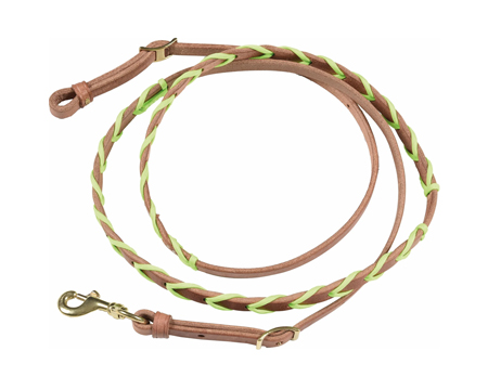 Laced Barrel Rein - Green