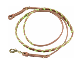 Laced Barrel Rein - Green