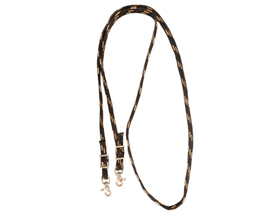 Braided Roping Reins - Black/Tan