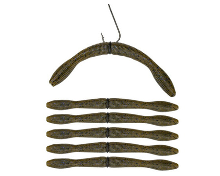 Perfection Lure® Dudley S Pre-Rigged Violet Wacky Worm Soft Plastic Worm Kit - Green Pumpkin