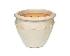 Paddock® 14.5 in. Hobnail Clay Pots - White