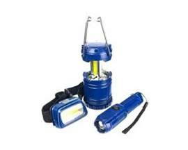 3 Pc Blue Camping Accessories