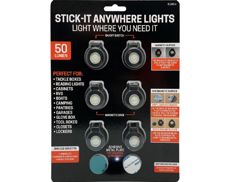 6 Pc Stick-it-Anywhere Lights