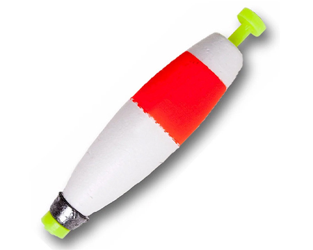 2 1/2" Cigar Red/White Weighted Bobber