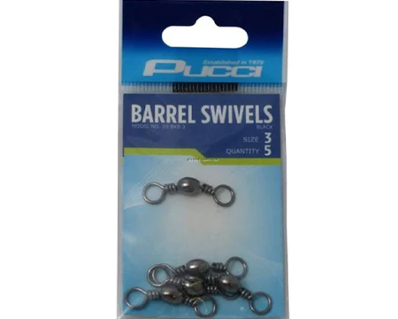 Black Barrel Swivels 6 pc