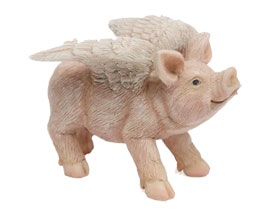 Fairy Garden Flying Pig Figurine