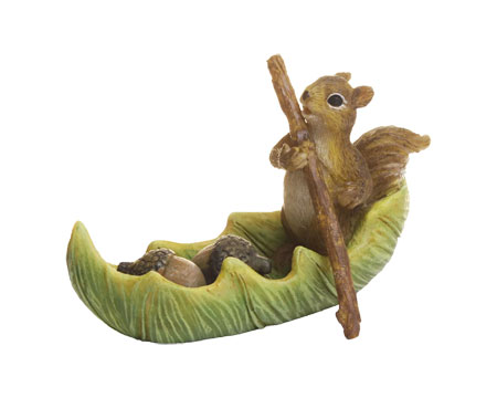 Fairy Garden Squirrel Canoe
