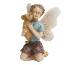 Fairy Garden Boy With Puppy