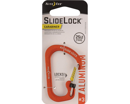 SlideLock® Aluminum Carabiner #3 Orange