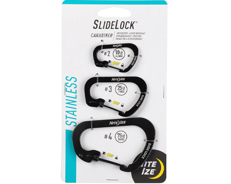 SlideLock® Carabiner - Black 3 Pack