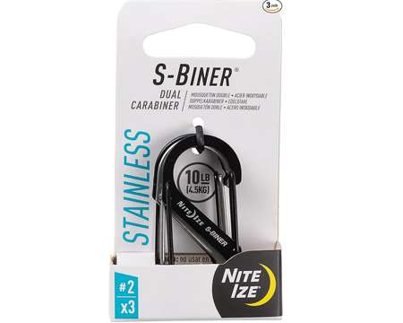 S-Biner #2 Black/Stainless Carabiner 3 Pack