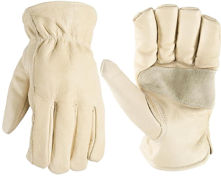 Cowhide Leather Work Gloves - Beige XL