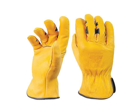 Mens Cowhide Leather Driver Work Gloves - Small