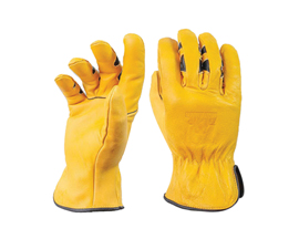 Mens Cowhide Leather Driver Work Gloves - Small