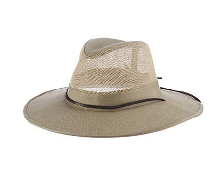 Dorfman Pacific® Brushed Twill Mesh Safari Hat - Khaki Medium