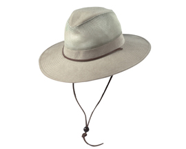 Dorfman Pacific® Brushed Twill Mesh Safari Hat - Khaki Large