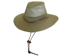Dorfman Pacific® Brushed Twill Mesh Safari Hat - Loden Green