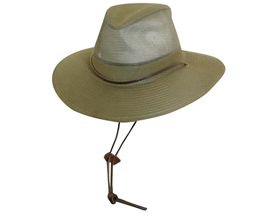 Dorfman Pacific® Brushed Twill Mesh Safari Hat - Loden Large