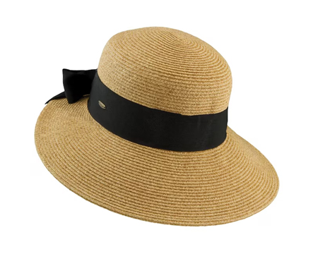Dorfman Pacific® Paper Braid Fedora Sun Hat with Dimensional Brim