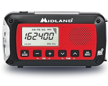 Midland&reg; Emergency Compact Crank Radio