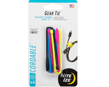 Nite Ize® Gear Ties Cordable 6" Assorted 4 Pack