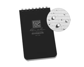 All Weather Top Spiral Notebook 3"x5" Black