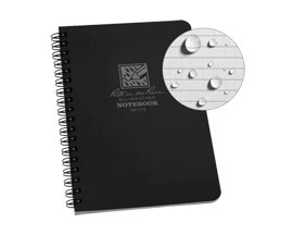 All Weather Side Spiral Notebook 4-5/8x7" Black