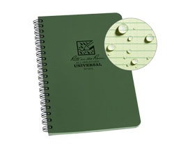 All Weather Side Spiral Notebk4-5/8x7"green